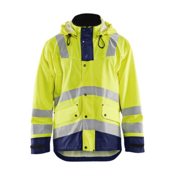 Veste de pluie HV Niveau 2 Jaune fluo/Marine