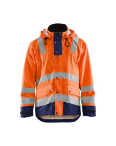 Veste de pluie HV Niveau 2 Orange fluo/Marine