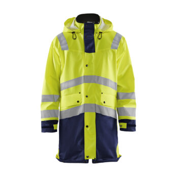 Manteau de pluie HV Niveau 2 Jaune fluo/Marine