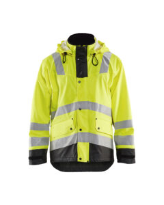 Veste de pluie doublée HV Niveau 2 Jaune fluo/Noir