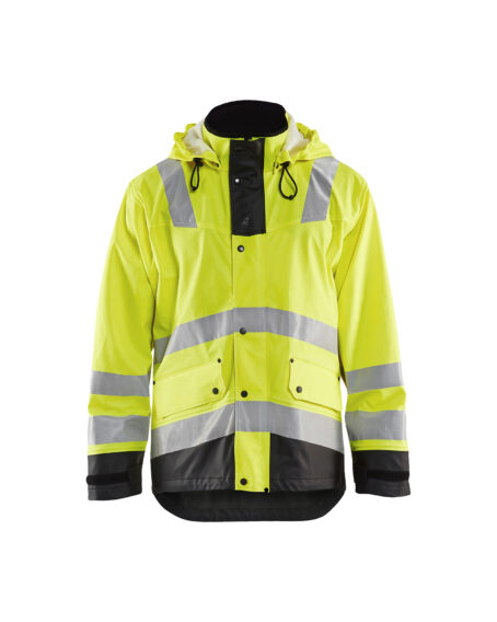 Veste de pluie doublée HV Niveau 2 Jaune fluo/Noir