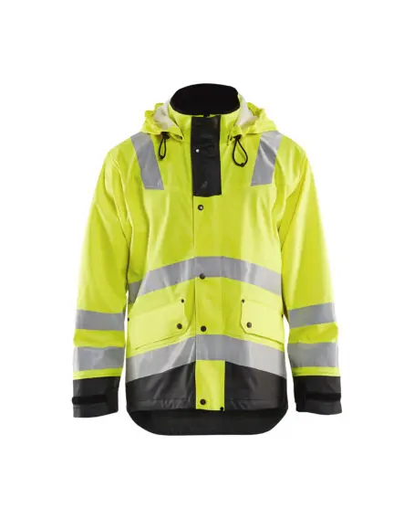 Veste de pluie doublée HV Niveau 2 Jaune fluo/Noir