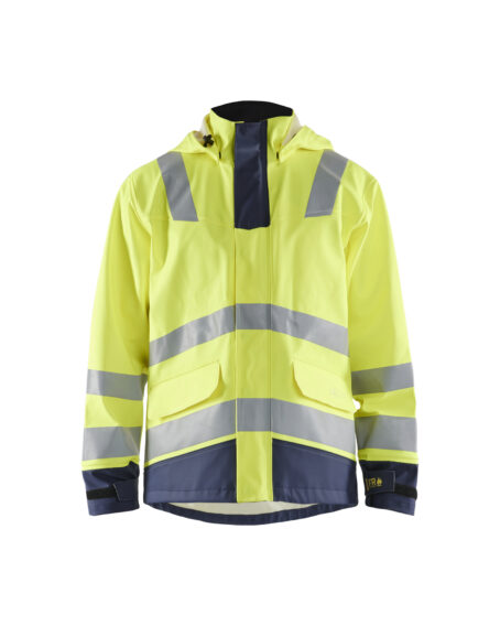 Veste retardant flamme pluie niveau 2 Jaune fluo/Marine