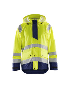 Veste de pluie HV niveau 1 Jaune fluo/Marine