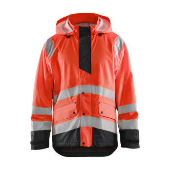 Veste de pluie HV niveau 1 Rouge fluo/Noir