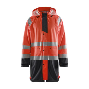 Veste de pluie HV NIVEAU 1 Rouge fluo/Noir