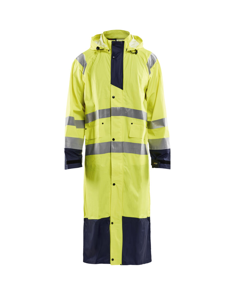 Manteau de pluie HV niveau 1 Jaune fluo/Marine