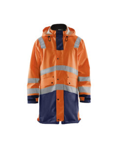 Veste de pluie HV niveau 3 Orange fluo/Marine