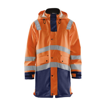 Veste de pluie HV niveau 3 Orange fluo/Marine