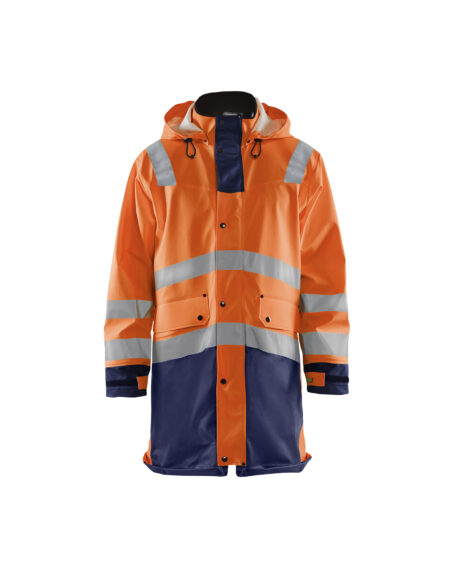 Veste de pluie HV niveau 3 Orange fluo/Marine