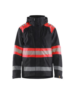 High Vis Shell Jacket Noir/Rouge fluo