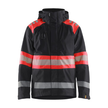 High Vis Shell Jacket Noir/Rouge fluo