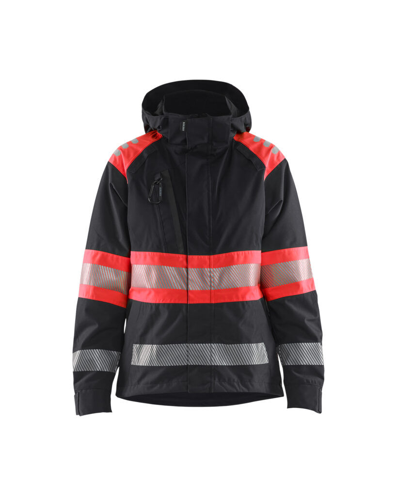 High Vis Shell Jacket women´s Noir/Rouge fluo