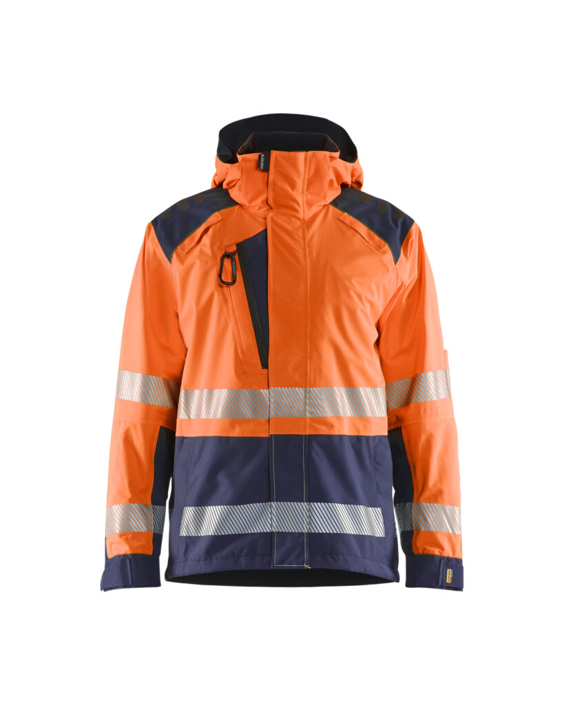 Hi-vis shell jacket Orange/Marine