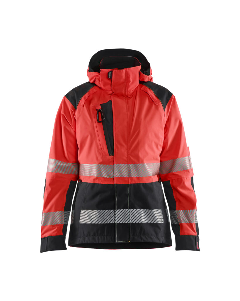 Hi-vis shell jacket women´s Rouge/Noir