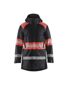 Hi-Vis Winter Parka Class1 Noir/Rouge fluo