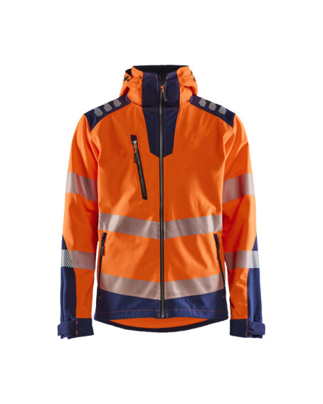 Veste Softshell haute-visibilité Orange fluo/Marine