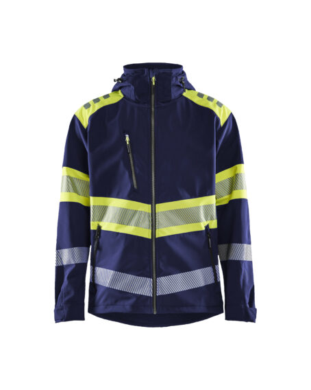 Veste softshell haute visibilité Marine/Jaune fluo