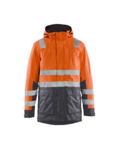 Parka hiver haute-visibilité Orange fluo/Gris anthracite