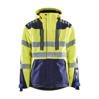 Veste hardshell stretch 2D haute-visibilité Jaune fluo/Marine