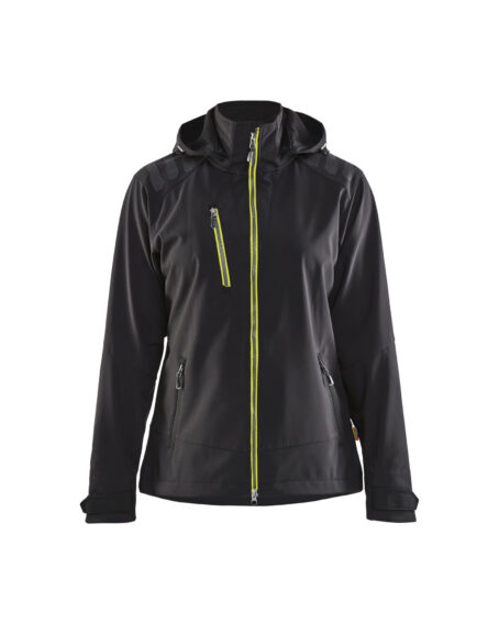 Veste Softshell Femme Noir/Jaune fluo