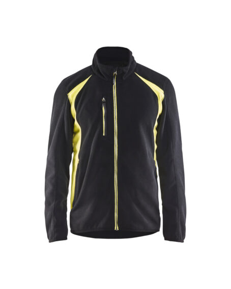 Veste micropolaire Noir/Jaune fluo