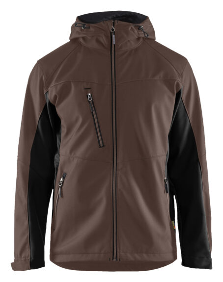 Veste Softshell à capuche Marron/Noir