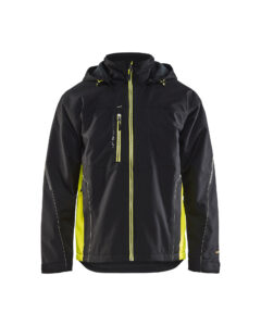 Veste hardshell Noir/Jaune fluo