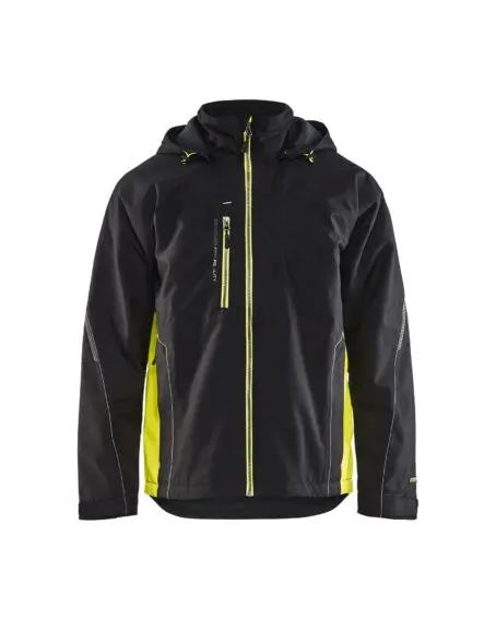 Veste hardshell Noir/Jaune fluo