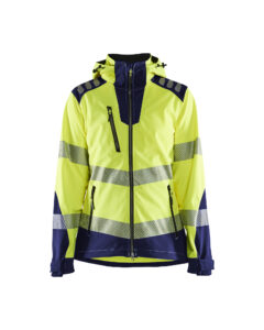 Veste softshell haute-visibilité femme Jaune fluo/Marine