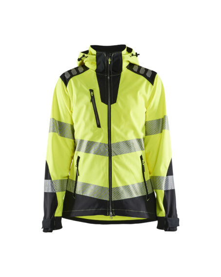 Veste softshell haute-visibilité femme Jaune fluo/Noir