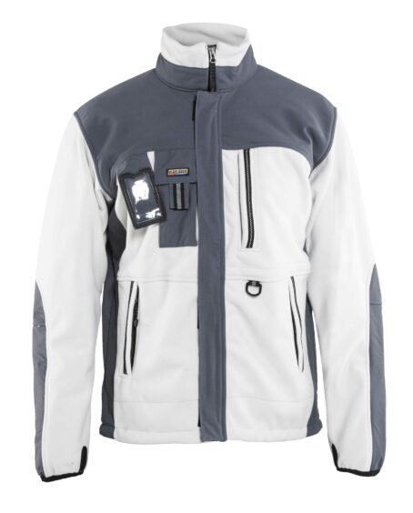 Veste polaire coupe-vent Blanc/Gris clair