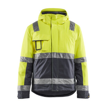 Veste hiver haute-visibilité stretch Jaune fluo/Gris moyen