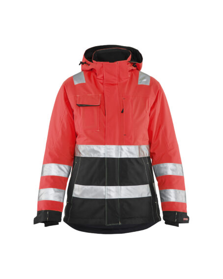 Veste doublée HV FEMME Rouge fluo/Noir