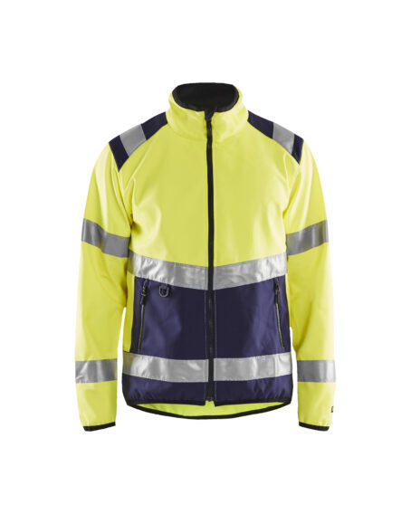 Veste softshell Haute-visibilité Jaune fluo/Marine