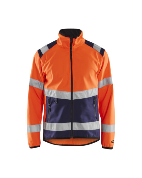 Veste softshell Haute-visibilité Orange fluo/Marine