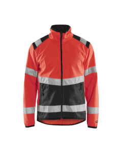 Veste softshell Haute-visibilité Rouge fluo/Noir