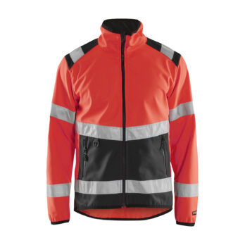 Veste softshell Haute-visibilité Rouge fluo/Noir