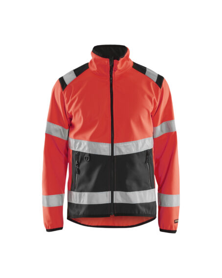 Veste softshell Haute-visibilité Rouge fluo/Noir