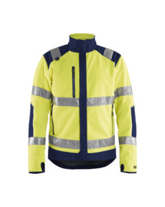 Veste polaire coupe-vent haute-visibilité Jaune fluo/Marine