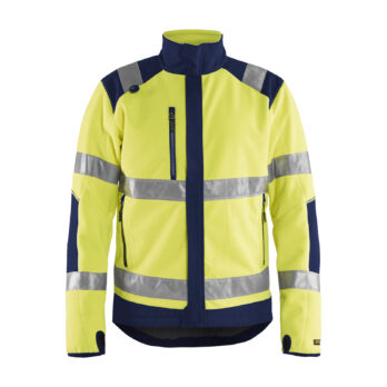 Veste polaire coupe-vent haute-visibilité Jaune fluo/Marine