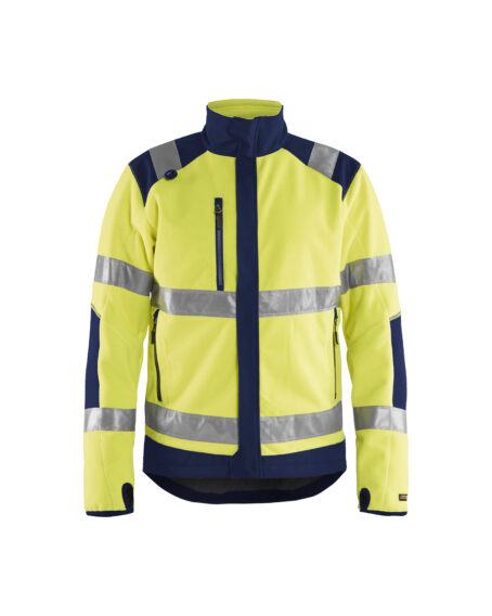 Veste polaire coupe-vent haute-visibilité Jaune fluo/Marine