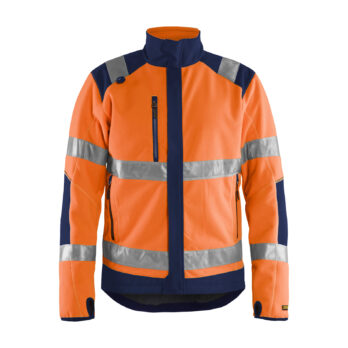 Veste polaire coupe-vent haute-visibilité Orange fluo/Marine