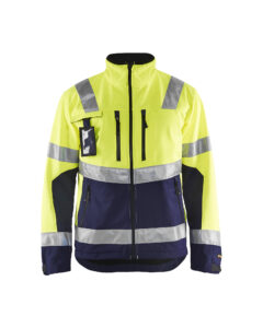 Veste Softshell haute visibilité Jaune fluo/Marine