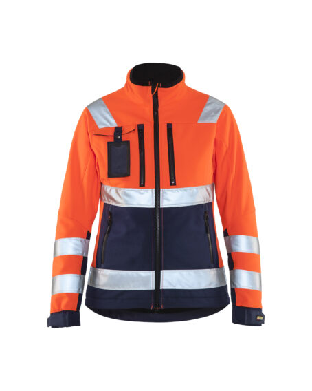 veste softshell HV femme Orange fluo/Marine