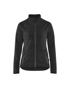 Veste tricotée femme Gris Anthracite/blanc