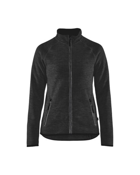 Veste tricotée femme Gris Anthracite/blanc