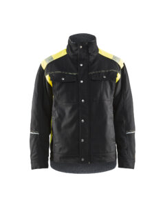 Veste artisan doublée détails fluo Noir/Jaune fluo