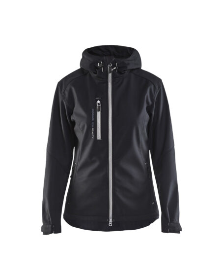 Veste softshell à capuche femme Noir/Gris clair