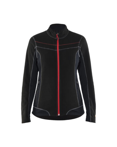 Veste micropolaire femme Noir/Rouge